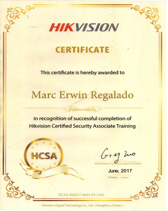 Hikvision HCSA Certificate